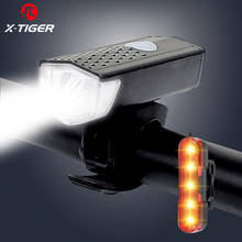 X-TIGER luz da bicicleta mtb frente lâmpada 300 lumens ipx6 à prova dwaterproof água da bicicleta luz 1200 mah usb recarregável led lanterna 2024 - compre barato