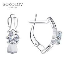 SOKOLOV Silver drop earrings with stones with cubic zirconia fashion jewelry silver 925 women's male, long earrings 2024 - buy cheap