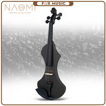 NAOMI Electric Violin Set Black Matte Elegant 4/4 Fiddle W/ Brazilwood Bow +Rosin+ Bridge++Audio Cable Student Violin 4/4 2024 - buy cheap