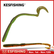 Kesfish isca de pesca artificial e macia, isca de minhoca fina de 140mm, 4g e 10 peças, isca de pva artificial atraente 2024 - compre barato