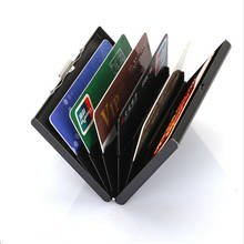 Billetera de bloqueo RFID de Metal de Color sólido, porta tarjetas de crédito sin contacto, funda protectora para tarjetas bancarias, portatarjetas 2024 - compra barato