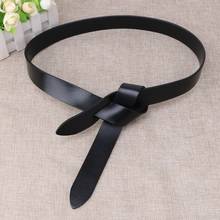 Cowhide Belt Black Red Knotted Waistbands Gifts Female Skinny Thin Genuine Leather Belts For Women Dress Knot Design Waist Seal 2024 - buy cheap