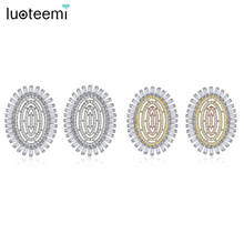 LUOTEEMI New Design Oval Stud Earrings for Women Wedding Party Paved Shining Cubic Zircon Fashion Jewelry Orecchini Donna 2024 - buy cheap