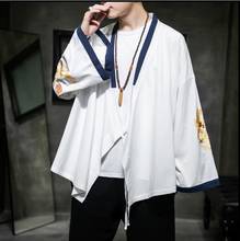 Jacket Men's Large Size 2022 New Chinese Style Retro Hanfu Embroidered Fashion Street Harajuku Top Kung fu uniform Tai chi 2024 - buy cheap