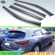 For Infiniti QX70 S51 2013-2019 Plastic Exterior Visor Vent Shades Window Sun Rain Guard Deflector 4pcs 2014 2015 2016 2017 2018 2024 - buy cheap