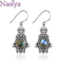Vintage Ethnic Style Natural Labradorite Drop Hanging Earring for Women Lovely Ear Pendant Dangle Earrings Jewelry for Gift 2024 - buy cheap