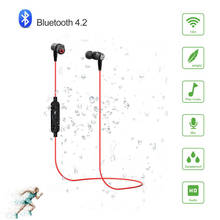 GR-A01 беспроводные наушники Bluetooth V4.2, водонепроницаемые спортивные стерео наушники с шейным ремешком, наушники с микрофоном, гарнитура для всех телефонов 2024 - купить недорого