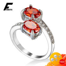 Classic Women Ring 925 Silver Jewelry Accessories Oval Ruby Zircon Gemstones Finger Rings for Wedding Engagement Gift Wholesale 2024 - buy cheap
