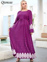 Plus Size Maxi Dresses for Women Muslim Dress Arabic Ramadan Eid Mubarak  Islam Clothing Kaftan Abaya Dubai Turkey Robe Longue 2024 - buy cheap