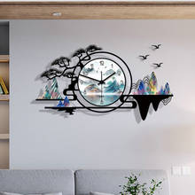 Novo relógio de parede com design moderno, paisagem chinesa, decoração de casa, relógio digital simples de parede, decoração de sala de estar, ornamento de parede 2024 - compre barato