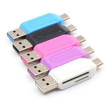 2 в 1 USB OTG кардридер Универсальный Тип C OTG TF/SD кардридер телефон удлинитель заголовки USB C OTG адаптер 2024 - купить недорого