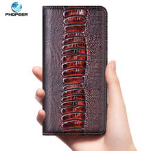 Ostrich Genuine Leather Case For XiaoMi Poco X2 X4 M4 M2 F2 Pro Poco X3 NFC Phone Flip Cover Cases 2024 - buy cheap