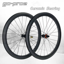 GO-PORE CRF 700c Road Disc Bike Carbon Fiber Wheelset Clincher Tubeless Rims GD12 Ceramic Bearing Hub For Cyclocross 38 50 60 82 2024 - buy cheap