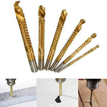 6 pieces of titanium alloy high quality electroplating high speed steel drill bit woodworking drilling wood cutting slot saw bit 2024 - buy cheap