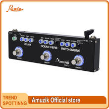 Amuzik-Pedal de múltiples efectos para guitarra, 3 en 1, efecto de retraso, reverberación del motor Roto 2024 - compra barato