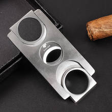 New 1pcs Double Blades Stainless Steel Cigar Cutter Pocket Gadgets Zigarre Cutter Knife Cuban Cigars Scissors c431 2024 - buy cheap