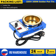 220V 300W Solder Pot Tin Melting Furnace Thermoregulation Soldering Desoldering Bath 100/80/50/38mm 200~450 Centigrade EU Plug 2024 - buy cheap