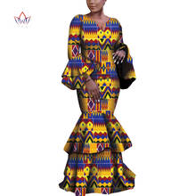 African Women Dress Bazin Riche African Clothing Wedding Party Clothes Long Sleeve Africa Print Dress Bridesmaid Dress WY6397 2024 - buy cheap