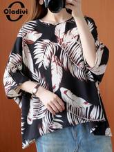 Oladivi Oversized Clothing Women Fashion Print Blouse Shirt Ladies Casual Loose Summer 2021 New Arrival Tops Tees Tunics Blusas 2024 - buy cheap