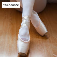 Sapatilha profissional para dança de balé, sapato rosa real praxia com almofada de silicone 2024 - compre barato