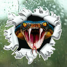 LYKX Car Sticker Snake Anger Cobra Head Come Out From Bullet Hole Funny Automobiles Exterior Accessories PVC Decal 2024 - buy cheap