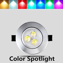 3W LED Spotlights Mini led ceiling Down lighting 8 Colors AC85-265V white lighting bulb for cabinet counter showcase 2024 - buy cheap