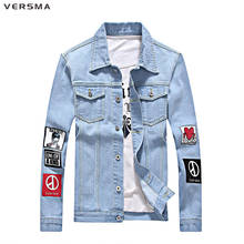 VERSMA Fashion Harajuku G-dragon One of A Kind Denim Jacket for Boys Mens Bad Boy Shirt Jeans Men Clothes Denim Shirt Boys 5XL 2024 - buy cheap