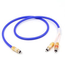 Cable Hifi de 1RCA a 2RCA, alta gama, 4 núcleos, cobre libre de oxígeno, chapado en plata, doble RCA, Subwoofer, Audio 2024 - compra barato