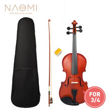 Naomi 3/4 violino fosco estudante violino com estojo + arco + rosin conjunto para biginner violino aluno cor natural violino 2024 - compre barato