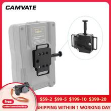 CAMVATE-Adaptador de liberación rápida Universal v-lock, con 2 puntos de montaje de 1/4 pulgadas y ranuras para batería de la cámara DSLR 2024 - compra barato