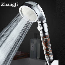 ZhangJi 3 Spraying Modes SPA Shower Head with Stop Switch High Pressure Water Saver ABS Anion Filter Luxurious Spray Nozzle 2024 - buy cheap