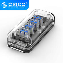 ORICO Transparent Series USB HUB Multi 4-Port High Speed USB3.0 Splitter With Micro USB Power Port For Laptop PC 5Gbps Rate 2024 - buy cheap