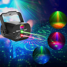 Mini proyector láser RGB para escenario, lámpara recargable por USB, luz para fiesta de cumpleaños, boda, rojo, azul y verde 2024 - compra barato