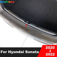 For Hyundai Sonata 2020 2021 2022 Stainless Car Inner Rear Trunk Bumper Cover Trim Tailgate Tail Door Sill Plate Protector Guard 2024 - buy cheap