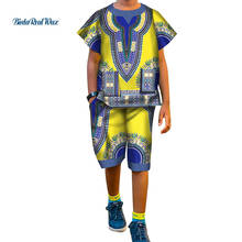 African Boy's Dashiki Tops and Pants Sets Bazin Riche African Print Patchwork Shirt and Pants Sets Children Clothing WYT298 2024 - buy cheap