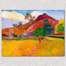 Abstract Art Landscape Painting Mountains In Tahiti Paul Gauguin Canvas Oil Reproduction Handmade Beautiful Artwork High Quality 2024 - buy cheap
