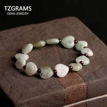 Natural Jade Lovely Women's Bracelet Heart-Shaped Bracelet Woven Jade Beads Bracelet 2024 - buy cheap