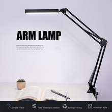 2021 LED Folding Metal Desk Lamp Clip on Light Clamp Long Arm Dimming Table Lamp 3 Colors For Living Room Reading And Computers 2024 - buy cheap