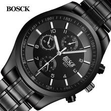 Bosck Men Watch Sports Stainless Steel Hardlex New With Tags Wristwatch Mens Fashion Casual Reloj Hombre Male Quartz-Watch 2019 2024 - buy cheap