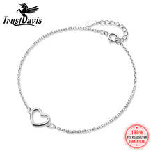 TrustDavis Minimalist 925 Sterling Silver Fashion Love Hollow Heart Bracelet For Women Wedding Fine S925 Bracelet Jewelry DS568 2024 - buy cheap