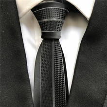 Designer Men's Ties Jacquard Woven Necktie Black Geometric Grids with Stripe Unique Panel Neck Tie for Man 2024 - buy cheap
