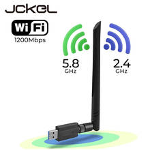 JCKEL-tarjeta de red inalámbrica de 1200Mbps, adaptador Wifi USB, controlador de tarifa de 600Mbps, Ethernet, 2,4G, 5,8G, Dongle Wifi de doble banda 2024 - compra barato