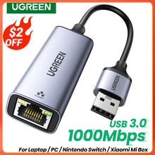 UGREEN USB 3.0 Ethernet Adapter USB 2.0 Network Card to RJ45 Lan for Windows 10 PC Xiaomi Mi Box 3 S Nintend Switch Ethernet USB 2024 - купить недорого