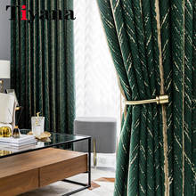 Cortinas black-out de luxo para sala de estar, quarto, cortina grossa de linho de algodão com listras, cortinas geométricas nórdicas zh464y 2024 - compre barato