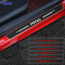 4 шт. Защитная Наклейка на дверь автомобиля из углеродного волокна для Ford Fiesta Mondeo Fusion Escape Edge Ecosport Kuga 2024 - купить недорого