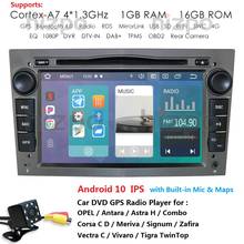 Автомобильный DVD-плеер 2DIN, мультимедийный плеер на Android 10, с GPS, для Opel Astra H G J Meriva Vectra Antara Zafira Corsa C Vivaro Veda Vauxhall IPS 2024 - купить недорого