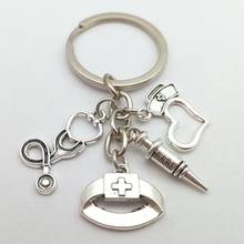 New Nurse Medical Box Medical Key Chain Needle Syringe Stethoscope Cute Keychain Jewelry Gift 2024 - buy cheap
