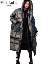 Max LuLu Streetwear 2021 Warm Luxury Korean Ladies Winter Jackets Women Hooded Long Oversized Padded Coat Vintage Thicken Parkas 2024 - buy cheap