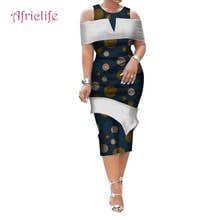 Dashiki impressão moda sexy roupas femininas o-colar império mid-calf saia com renda 2021 vestidos africanos para mulher wy4676 2024 - compre barato