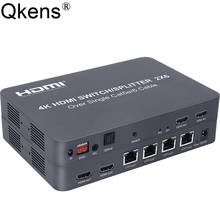 Extensión de Cable Ethernet 4K RJ45 CAT6, extensor HDMI de 100M, 2x6, interruptor de vídeo HDMI, transmisor divisor de 2 entradas y 6 salidas 2024 - compra barato